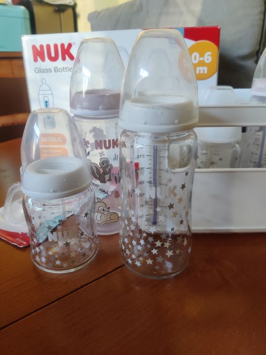 Nuk Стартов сет стъклени и 2 бр. пластмасови шишета First Choice 0-6 м