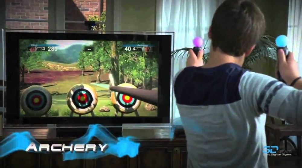 2 Мува с камерой и с игрой PS3, PS Move controller