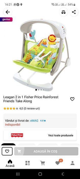 Balansoar/leagan electric Fischer Price rainforest friends NOU