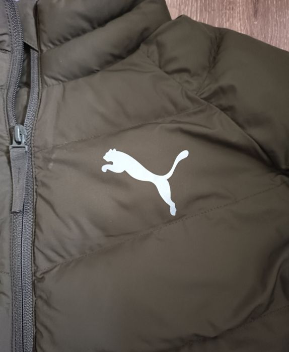 Geacă PUMA originală, verde khaki, ușoară și călduroasă