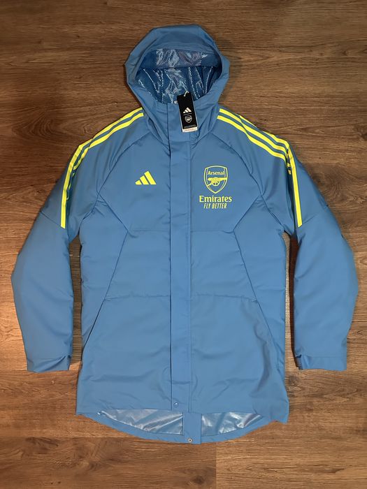 Geacă Adidas Arsenal 23/24 Stadium Parka Cyan
