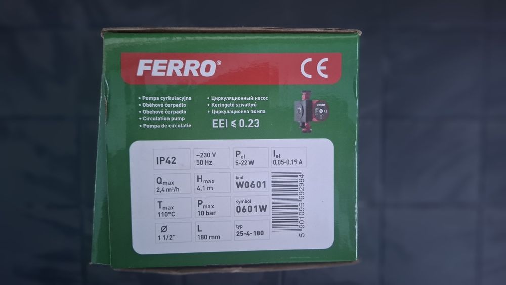 Pompa centrală recirculare apă Ferro GP II  25-4-180