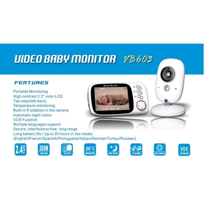 Видео безжичен бебефон с камера,цветно нощно виждане