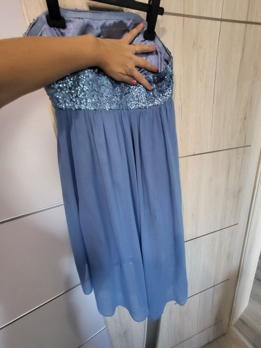 Rochita bleu paiete M