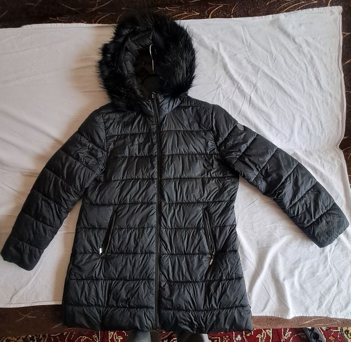 Geaca iarna femei Alba Moda cu guler blana si captusita cu puf de gasc