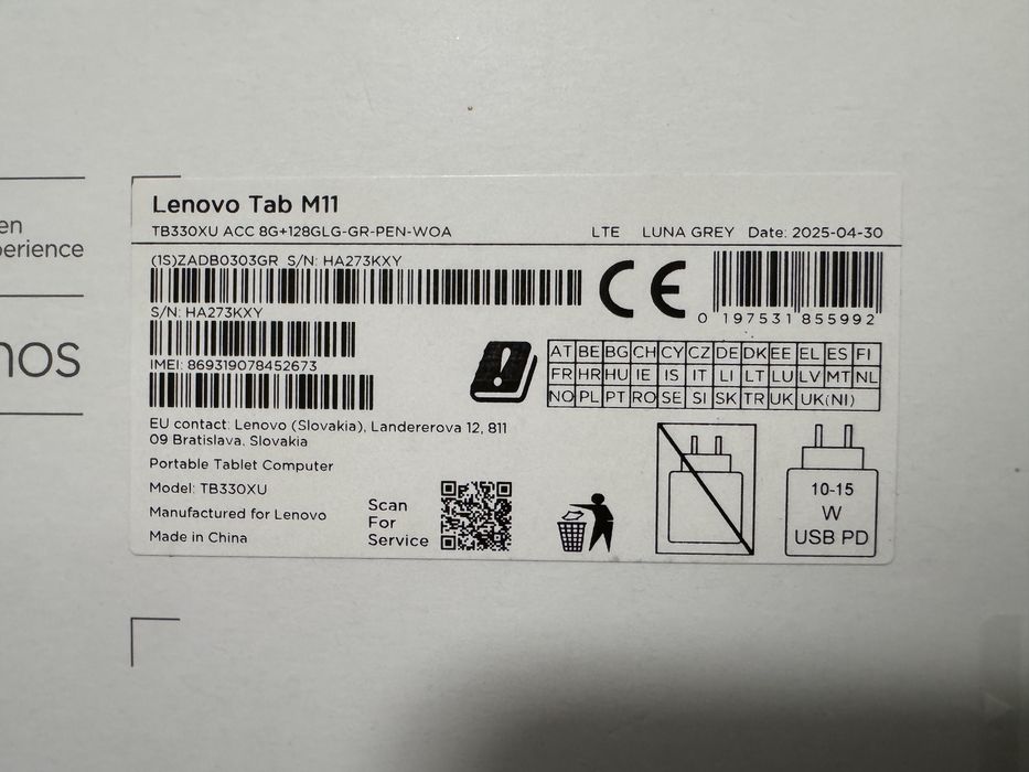 Lenovo Tab M11  10.9 inch 4G 128Gb 8 Gb ram! Garantie 90 zile!