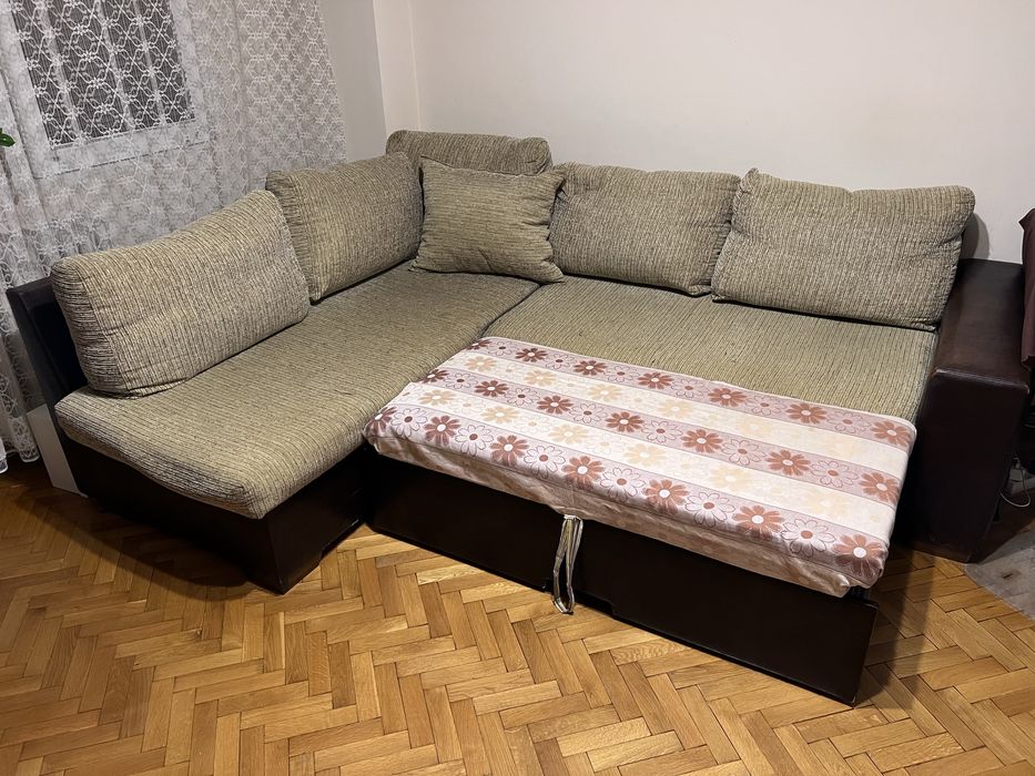 Диван ъглов разпъваем с ракла. Цена по договаряне