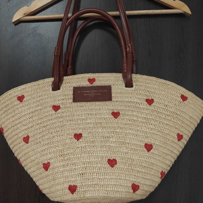 Sezane raffia чанта сърца