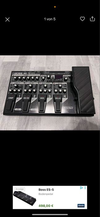 Boss ME-70 pedal board