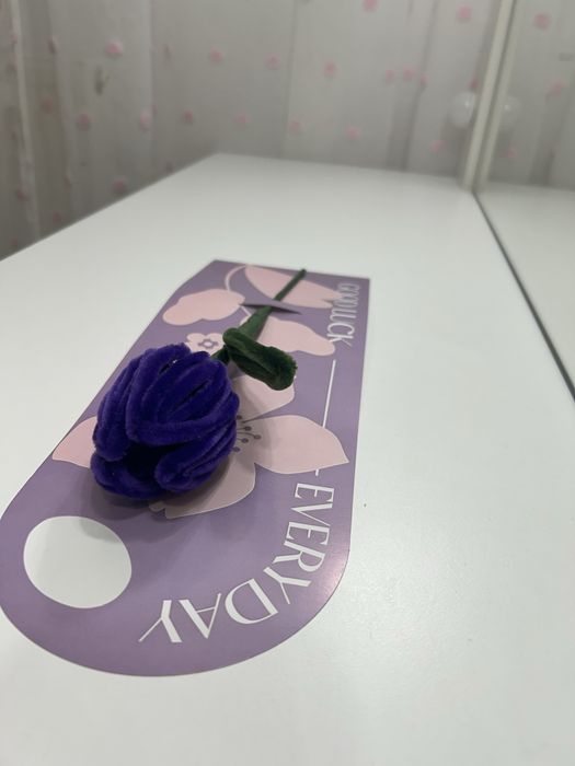 Lalea mov handmade din sarma plusata