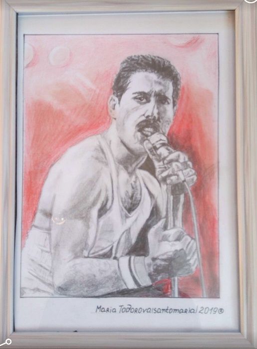 Реални портрети на Роналдо,Гарет Бейл и Фреди Меркюри