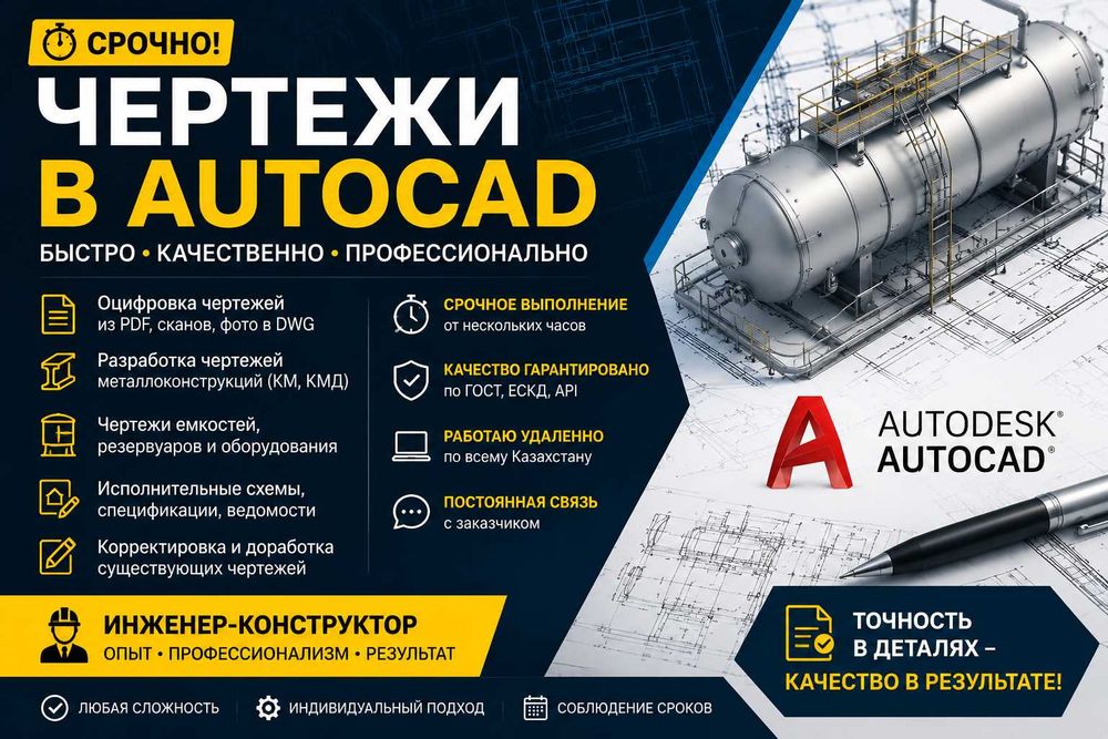 чертежи AutoCAD | Инженер-конструктор | Оцифровка PDF/DWG