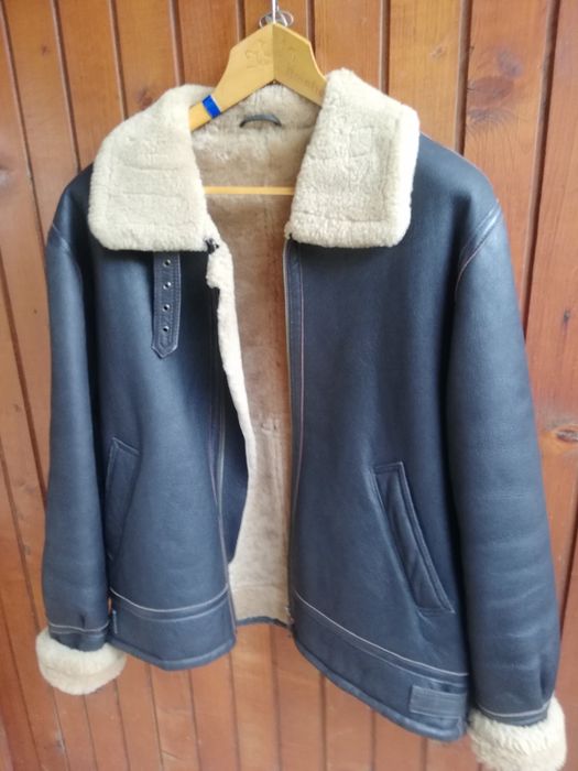Geaca piele bărbati Aviator Banhof L-Xl cu blana
