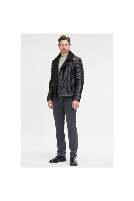 Geaca de Iarna Imblanita Piele Barbati 2.0 by Mauritius Neagra G2MIdor