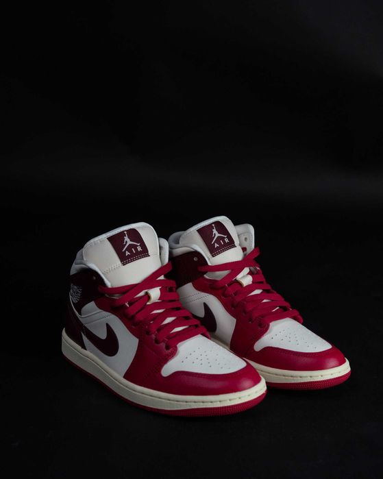 Jordan 1 Mid Red and White