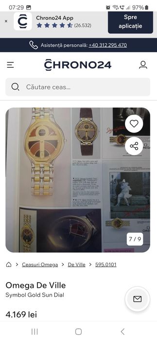 Ceas Omega De Ville Symbol, aur 18k și otel