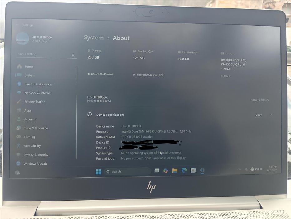 Laptop HP elitebook 840 G5