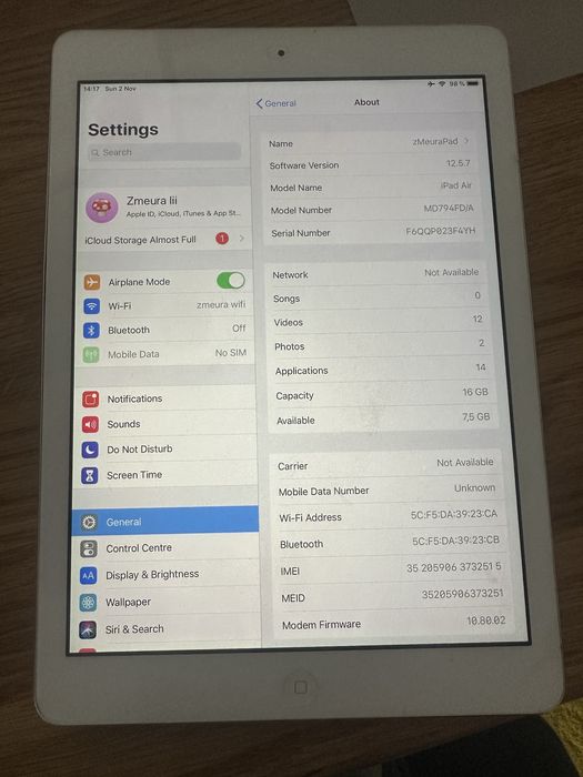 Ipad air 1 16gb celular