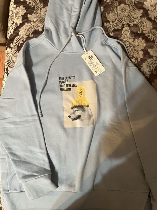 Толстовка голубого  цвета