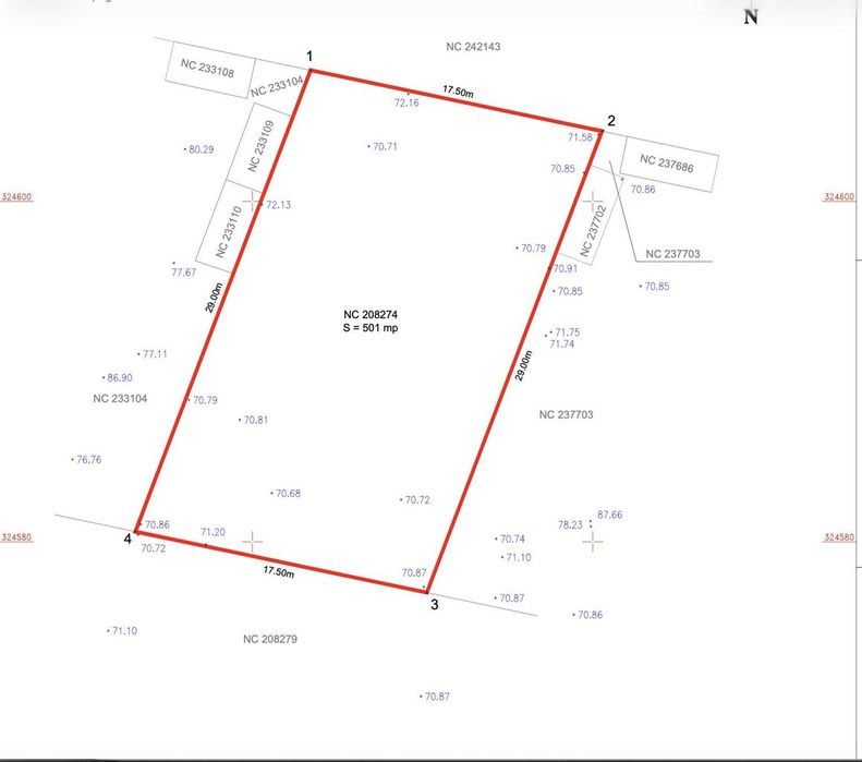 Teren intravilan 580 mp | Sector 3 | Deschidere 17 m | COMISION 0%