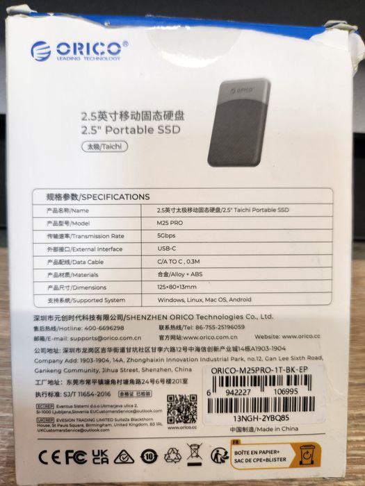 ORICO SSD portabil 1Tb sigilat