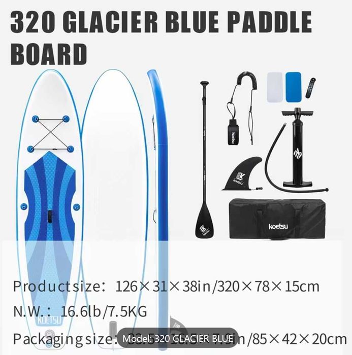 Set placa gonflabila Stand Up Paddle Board - SUP 12.6 - 3.2 m - nou
