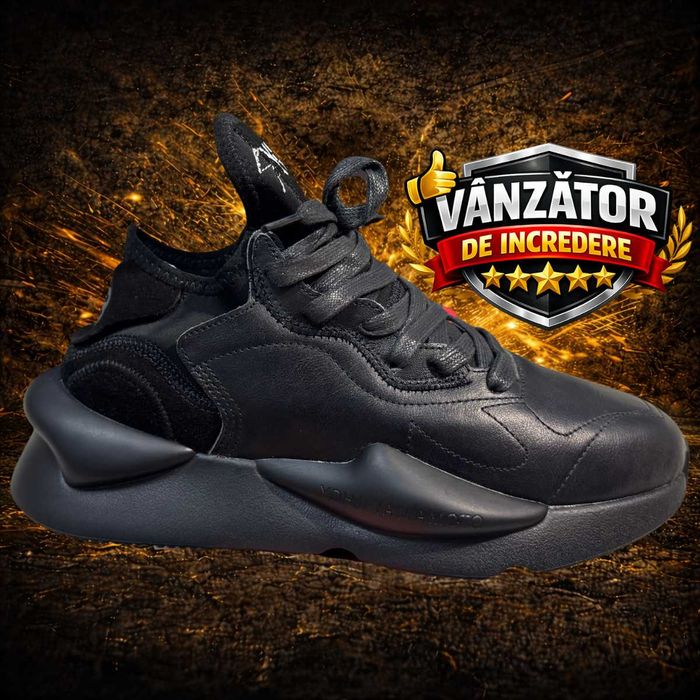 Adidasi Y-3, Kaiwa - Black Premium din Piele NOI Yohji Yamamoto Y3