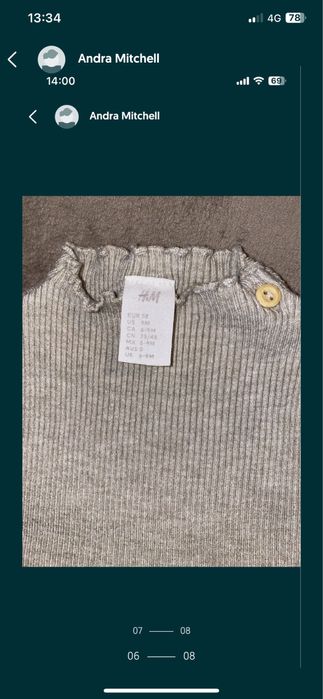 Rochie noua bebe 80 si compleuri H&M 74