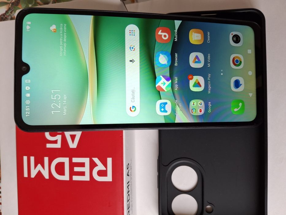 Telefon mobil Xiaomi Redmi A5, 4GB RAM, 128GB, Black + husă