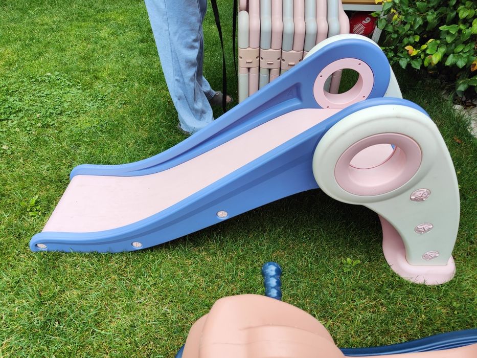 Tarc de joaca cu accesorii copii(Leagan, Calut, Tobogan). 204 x 204 cm