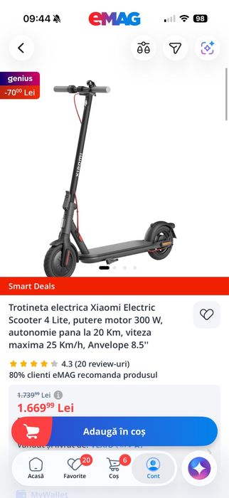Trotineta electrica XIAOMI 4 LITE Garantie
