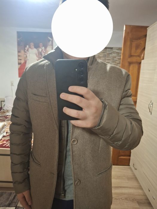 Geacă bărbați Y.Two Jeans XXL – lână + puffer, elegantă, stare foarte