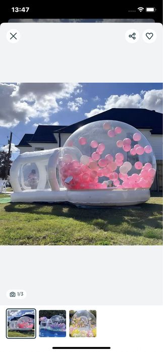 Надувной шар, батут, bubble house