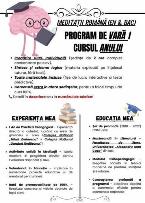 PREGĂTIRE/ MEDITAȚII Limba şi Literatura Română ( E.N. + BAC)