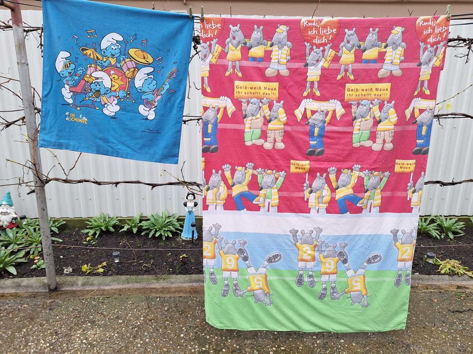 Smurfs  - Lenjerie copii pat 1 persoana 130 x 200 cm