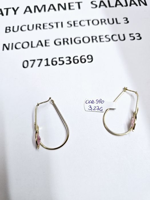 Vand cercei din aur 14 k 3.27 g cod 980