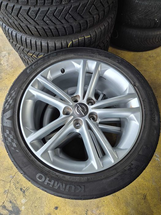 ROTI Jante + Anvelope de VARA - 245/45/18 5x120 - OEM OPEL Insignia - Stare F BUNA - Anvelope Foarte bune !