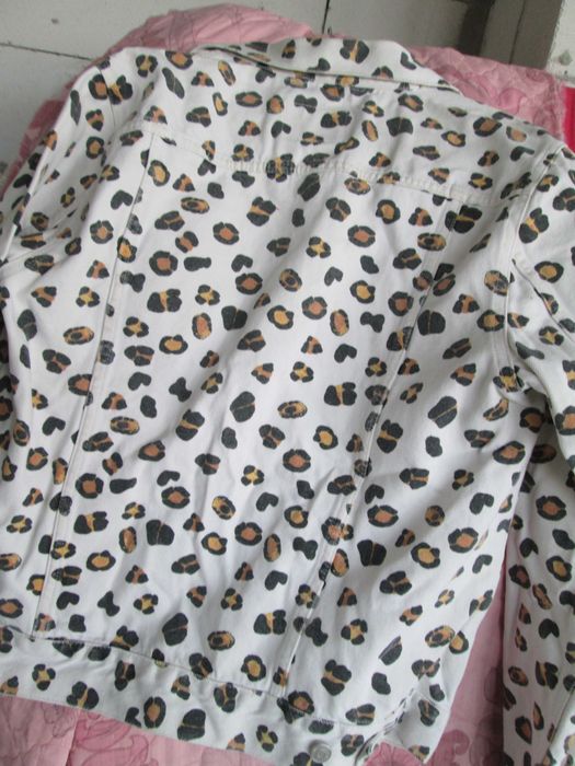 geaca jeans animal print M