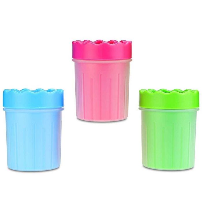 Уред със силиконови ресни за почистване на лапи на домашни любимци