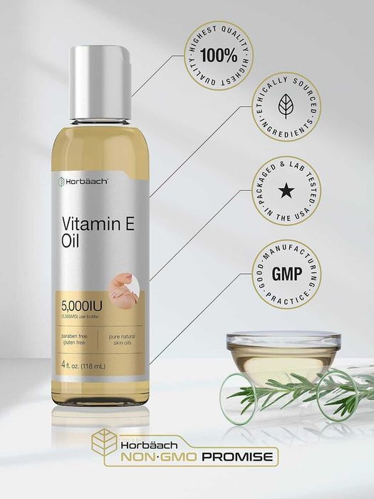 Витамин E масло 5000 IU Horbaach для кожи и волос, 120 мл