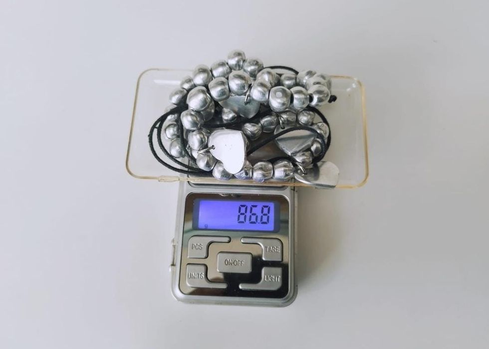 Colier Vestopazzo cu inimioare si margele din aluminiu reciclat