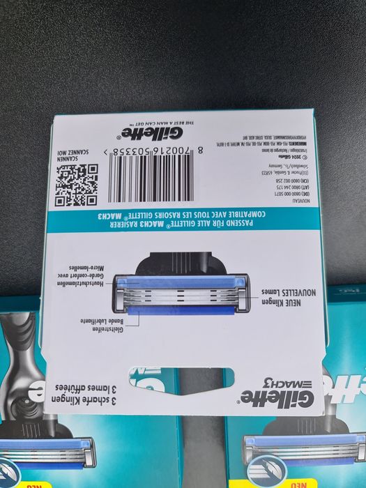 Rezerve de de Ras Gillette Mach 3, Set de 6 bucăți, Sigilat  Originale