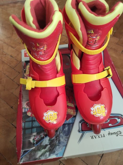 Role copii Mondo ajustabile, marimi 33-36, 4 roti, in linie, Cars