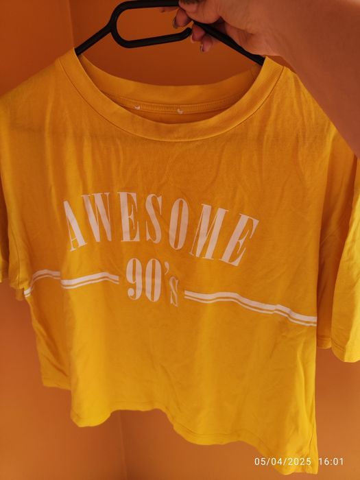 Tricou galben oversized