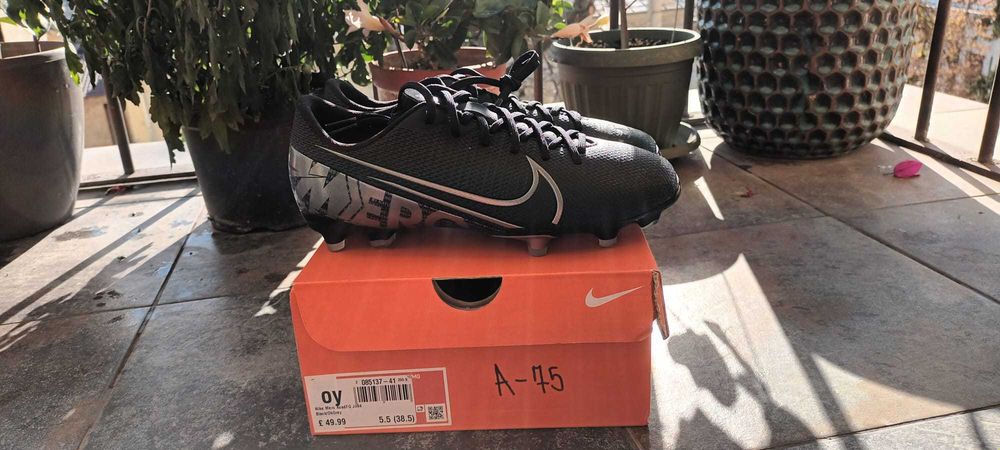 crampoane nike mercurial academy fg black/dk grey