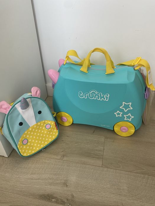 Valiza Troller  copii Ride-On Trunki UNA Unicorn 46 cm, ghiozdan gradinita Skip Hop, ghiozdan gradinita  Trunki