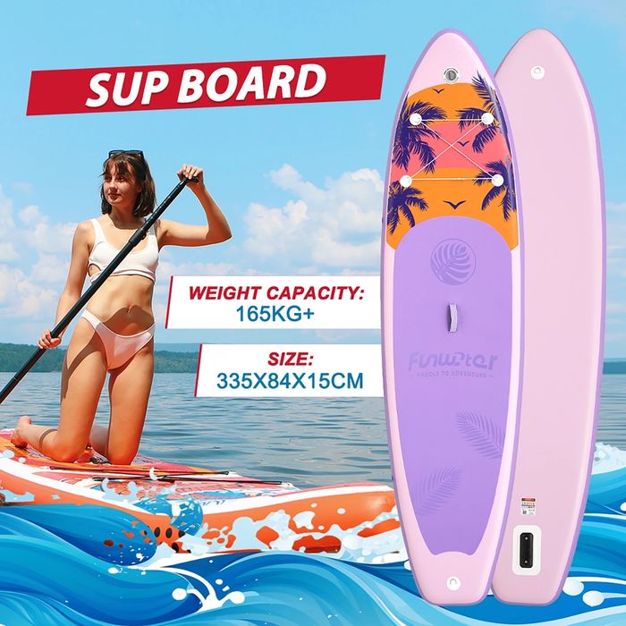 Надуваем падълборд FunWater Palms 11' , stand up paddle board, SUP.