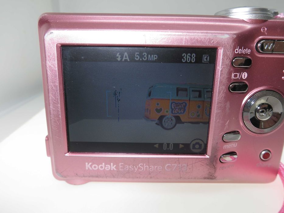 Kodak EasyShare C713 розов компактен фотоапарат, ретро цифрова камера Кодак, 7 мегапиксела и 3х оптичен зум, работи и снима с отлично качество
