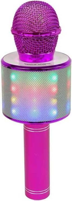 Безжичен караоке микрофон с вграден високоговорител – Розов