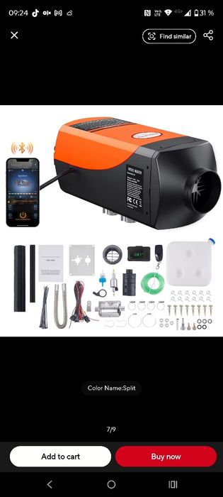 Sirocou webasto aeroterma soba motorina 8kw afișaj digital cu telecoma